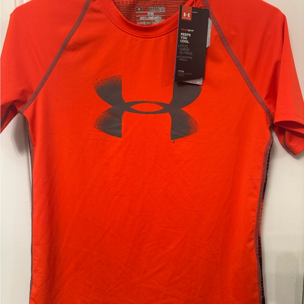 NWT Under Armour Boy’s Bright Orange Fitted Shirt